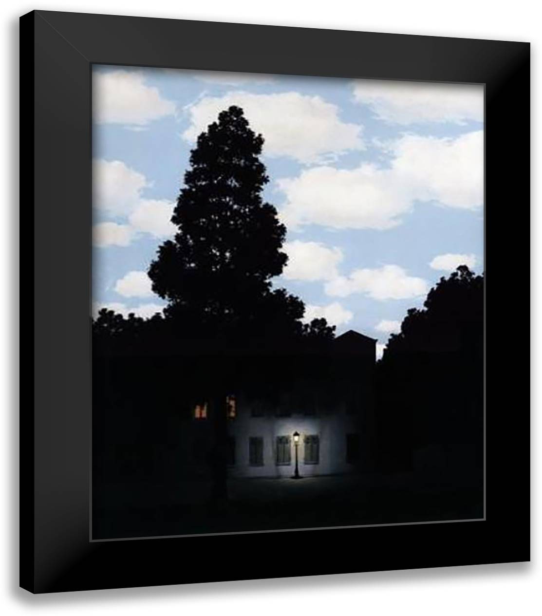 L'empire Des Lumieres, 1953-54 15x18 Black Modern Wood Framed Art Print Poster by Magritte, Rene