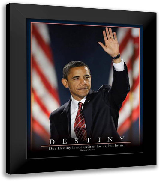 Barack Obama: Destiny 20x24 Black Modern Wood Framed Art Print Poster