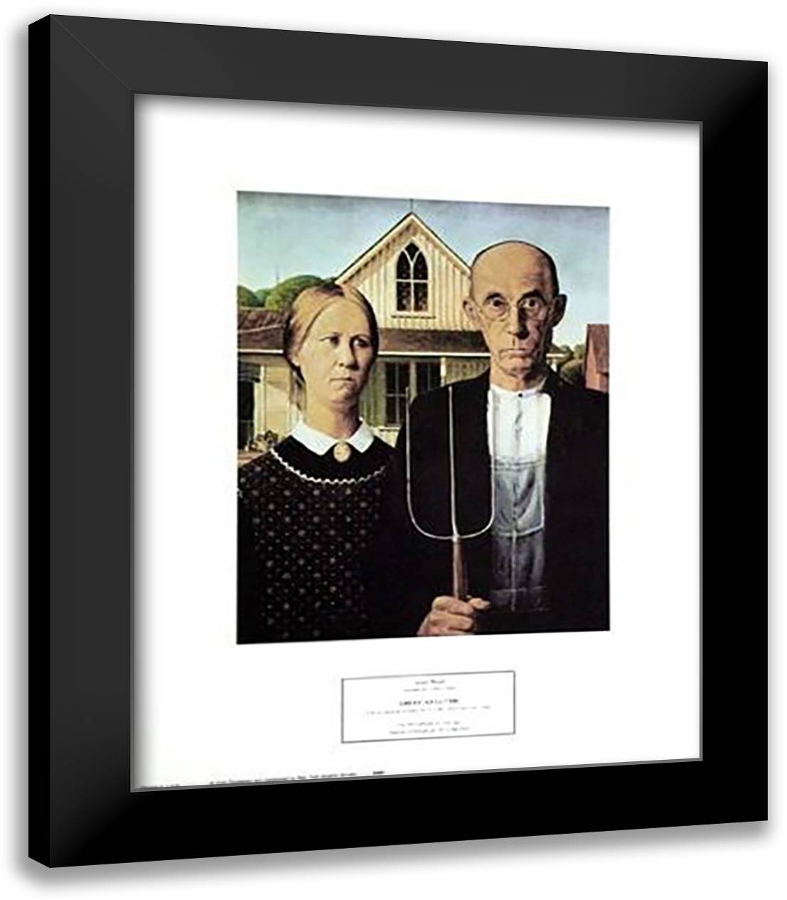 American Gothic, c.1930 16x19 Black Modern Wood Framed Art Print Poster by Wood, Grant