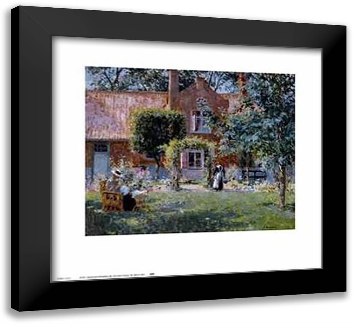 Unpretentious Garden 21x20 Black Modern Wood Framed Art Print Poster by Melchers, Gari