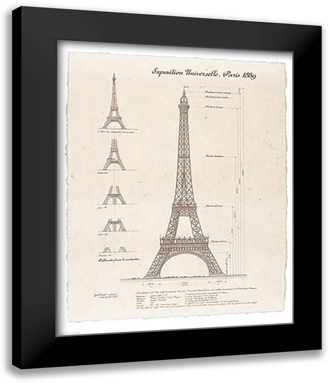 Exposition, Paris 1889 (Eiffel Tower) 15x18 Black Modern Wood Framed Art Print Poster by Poinsot, Yves