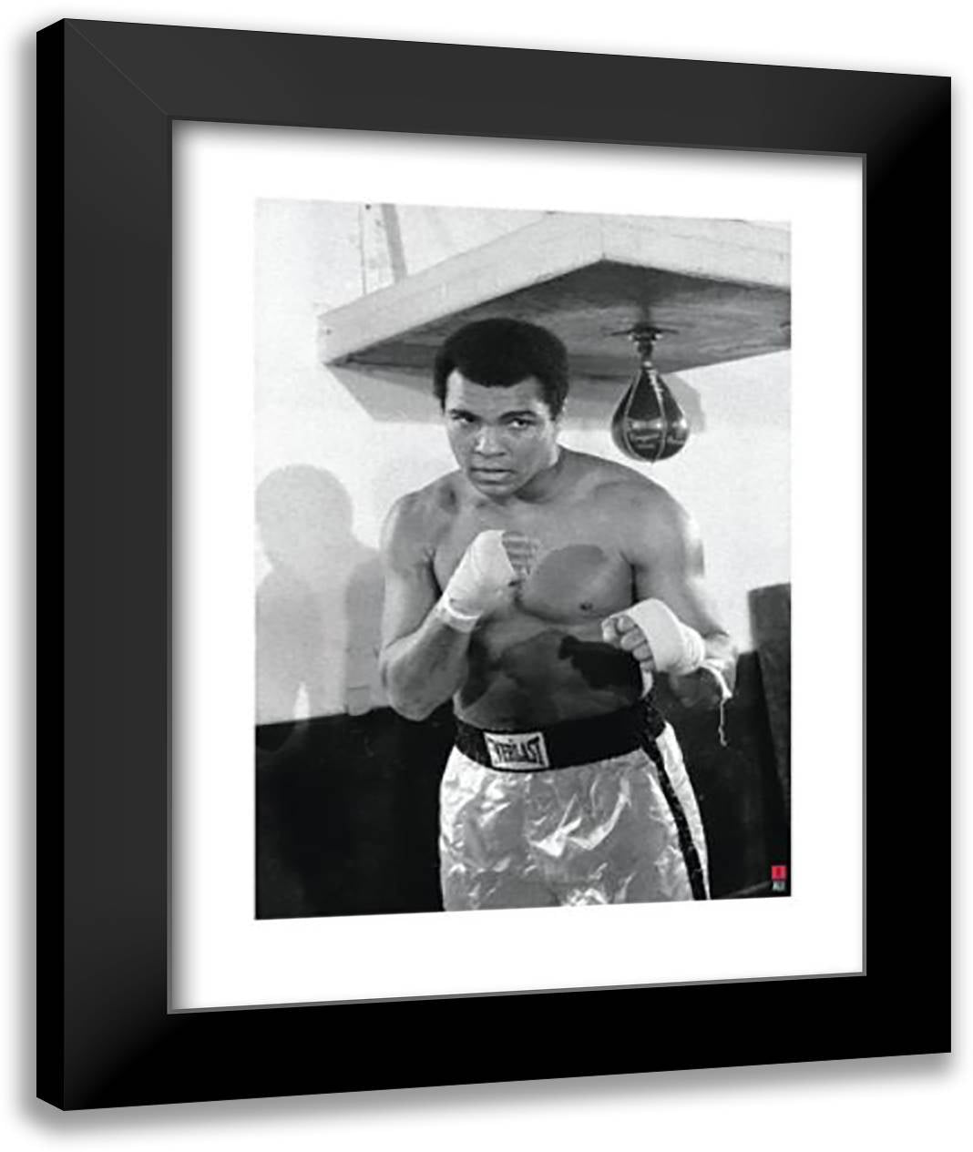 Muhammad Ali: Speedbag 28x36 Black Modern Wood Framed Art Print Poster