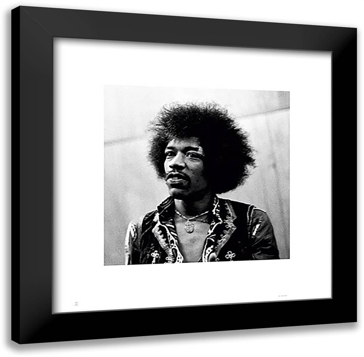 Jimi Hendrix 20x20 Black Modern Wood Framed Art Print Poster