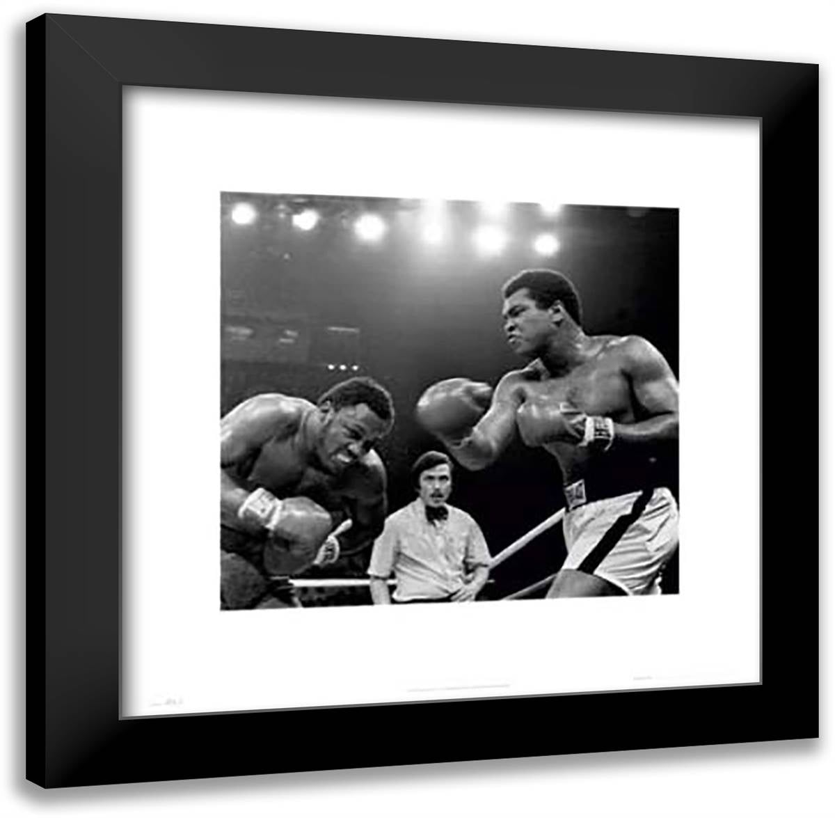 Muhammad Ali - Thrilla In Manilla 20x20 Black Modern Wood Framed Art Print Poster