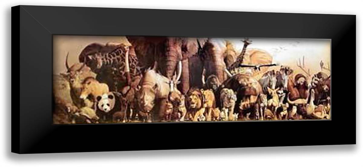 Noah's Ark 40x16 Black Modern Wood Framed Art Print Poster by Takino, Haruko