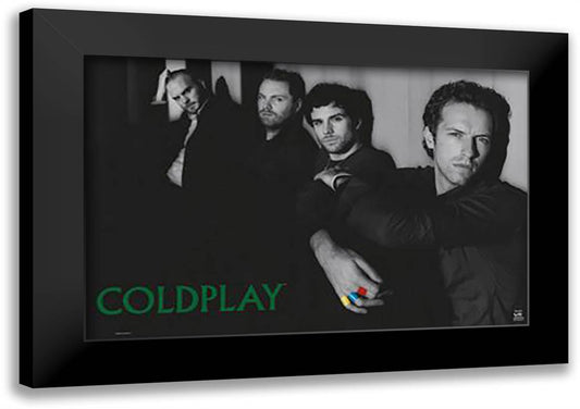 Coldplay (group) 40x28 Black Modern Wood Framed Art Print Poster