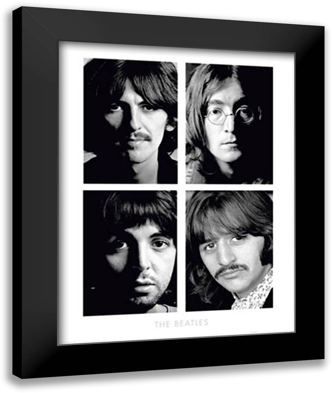 The Beatles: White Album 28x37 Black Modern Wood Framed Art Print Poster by Kelley, John