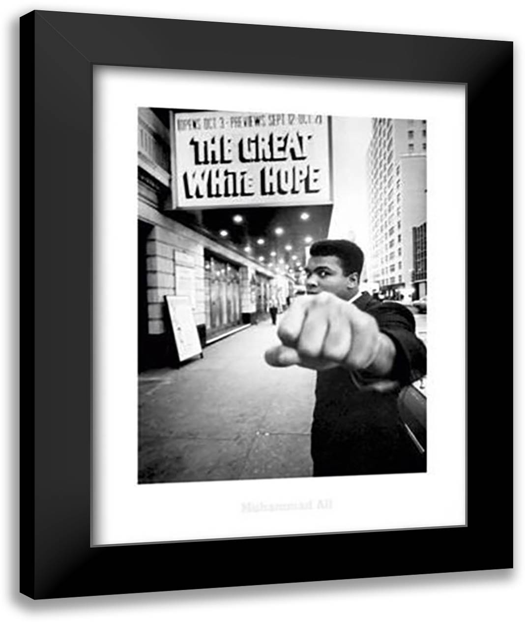 Muhammad Ali: The Great White Hope 28x36 Black Modern Wood Framed Art Print Poster