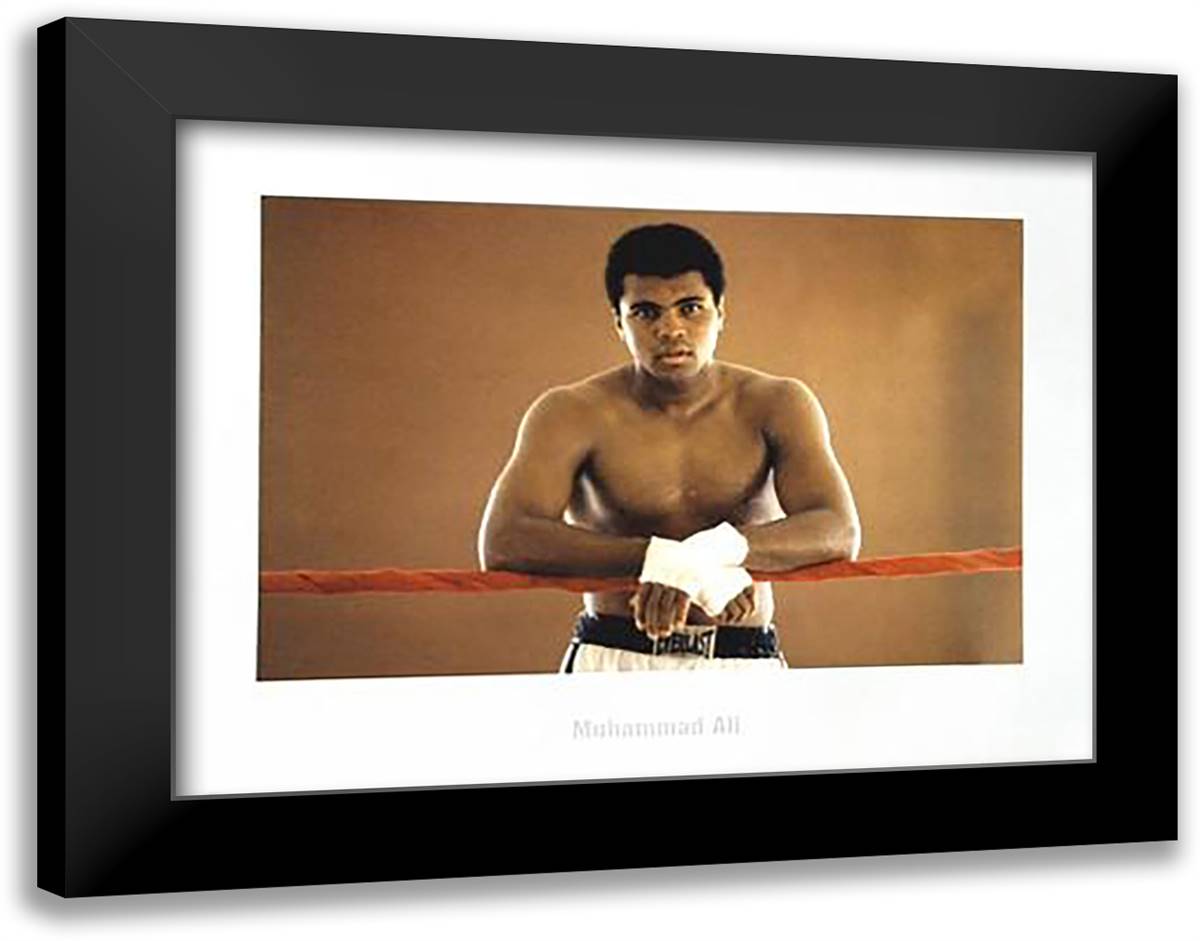 Muhammad Ali: Ropes (Color) 36x28 Black Modern Wood Framed Art Print Poster