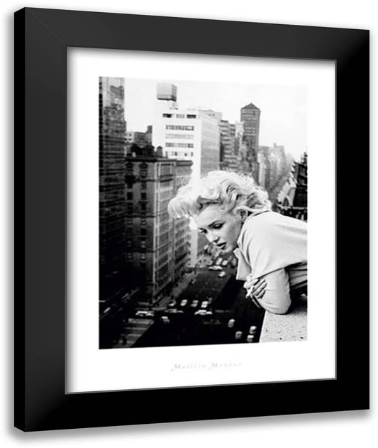 Marilyn Monroe: Balcony 28x36 Black Modern Wood Framed Art Print Poster