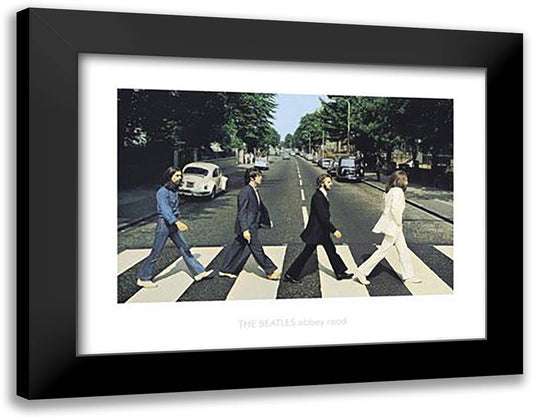 The Beatles: Abbey Road 36x28 Black Modern Wood Framed Art Print Poster by Macmillan, Iain