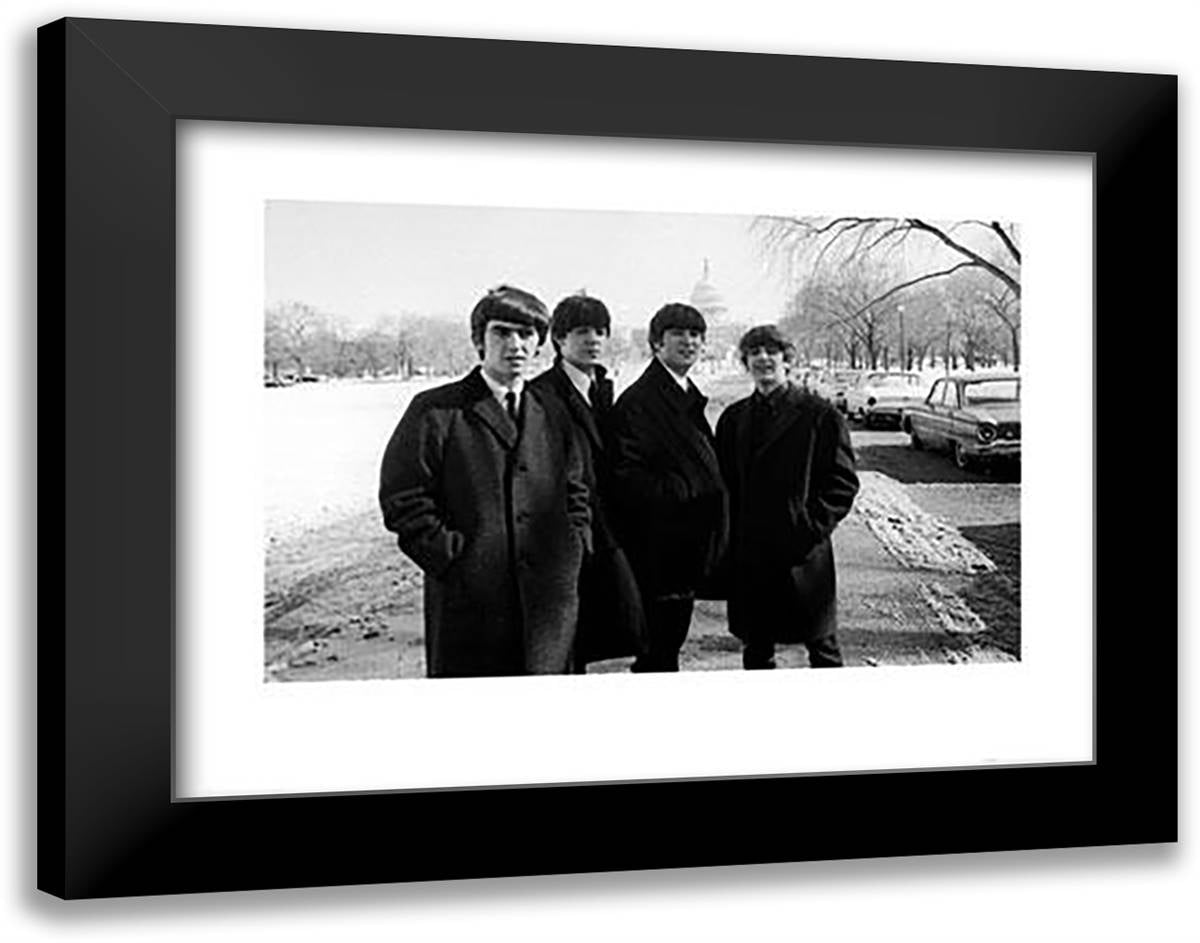 The Beatles: White House 36x28 Black Modern Wood Framed Art Print Poster