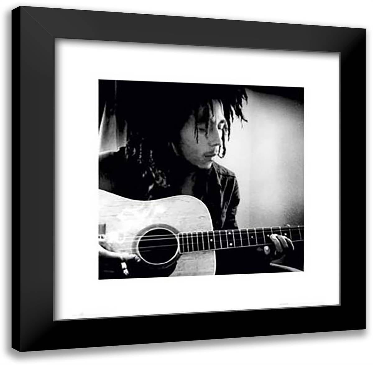 Bob Marley: Acoustic 20x20 Black Modern Wood Framed Art Print Poster