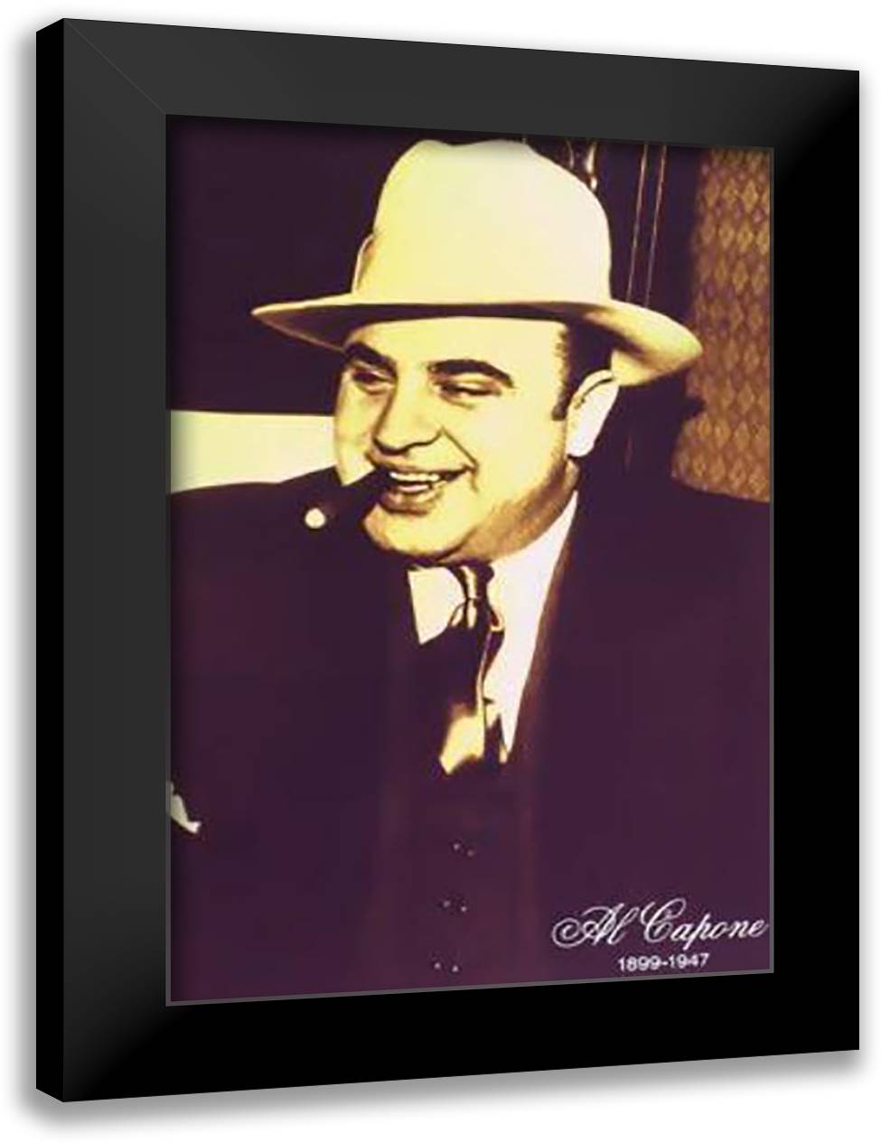 Al Capone, 1899-1947 20x24 Black Modern Wood Framed Art Print Poster