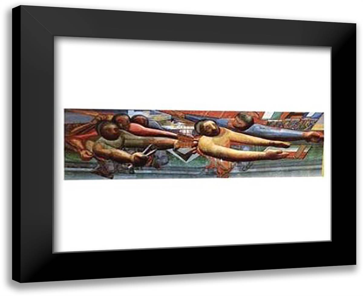 People For The University, The Universit 32x26 Black Modern Wood Framed Art Print Poster by Siqueiros, David Alfaro