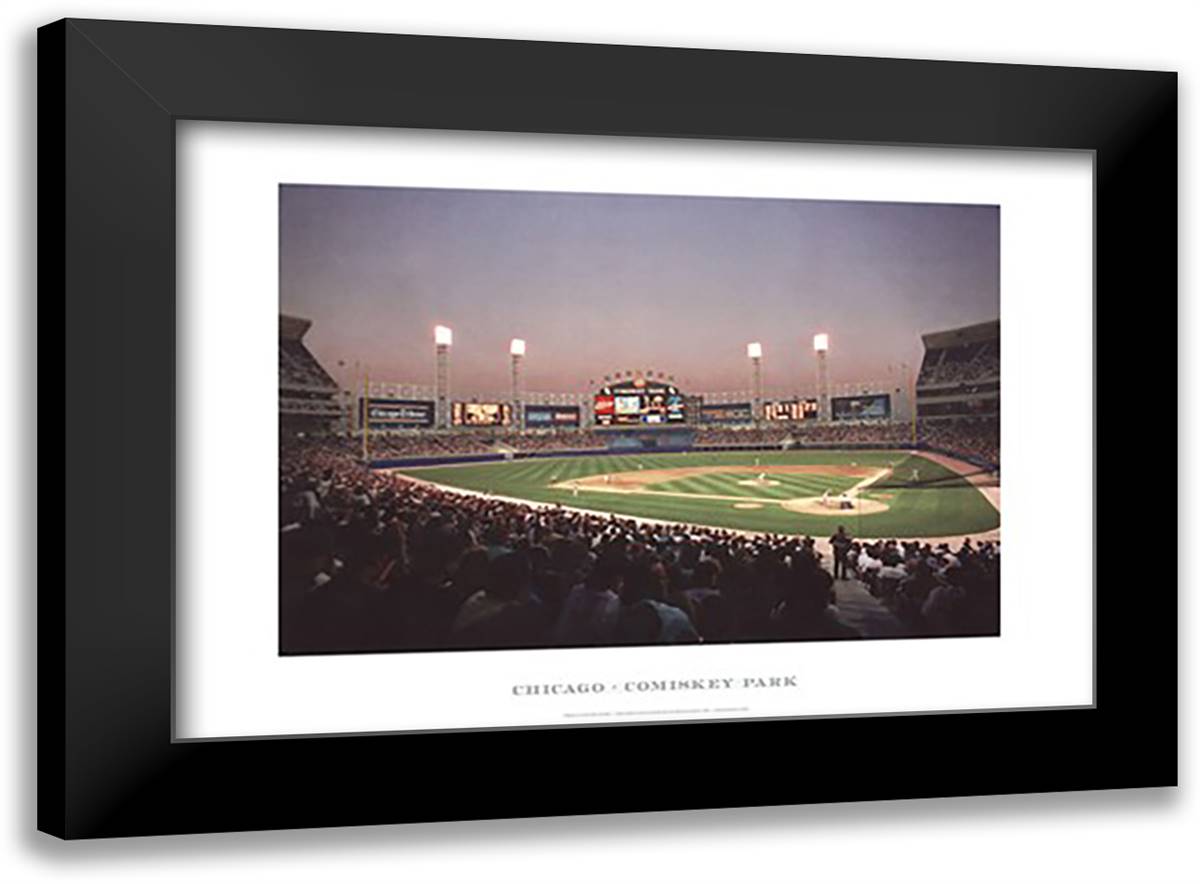 Chicago Comiskey Park 23x17 Black Modern Wood Framed Art Print Poster by Rosen, Ira