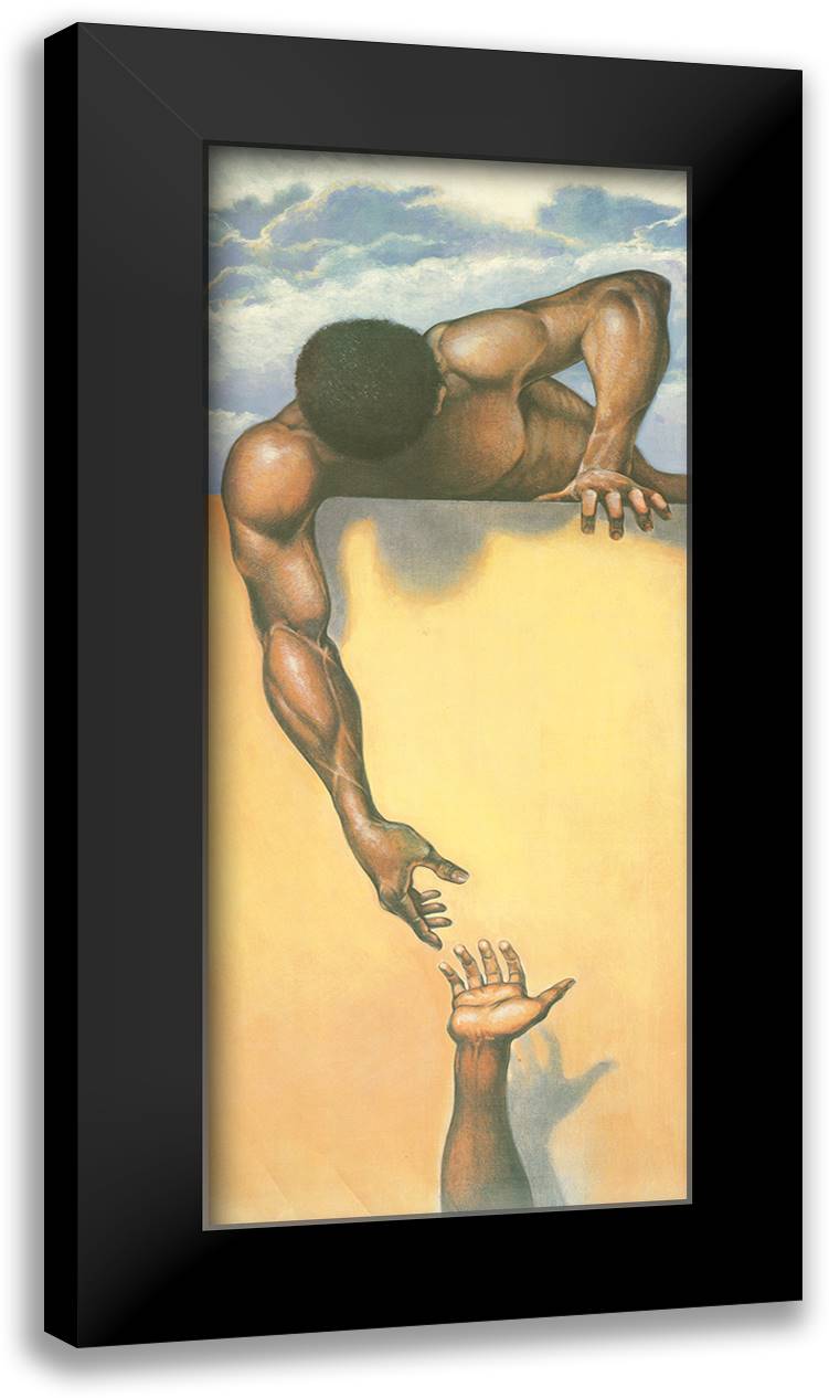 He Ain't Heavy 20x40 Black Modern Wood Framed Art Print Poster by Young, Gilbert