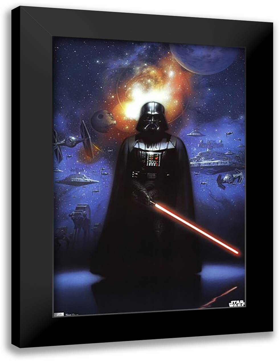 Star Wars - Vader 27x38 Black Modern Wood Framed Art Print Poster