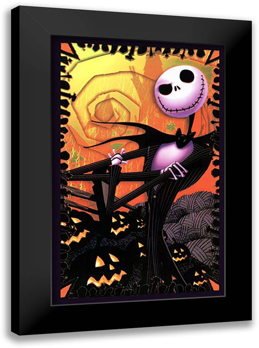 Black Light - The Nightmare Before Christmas 27x39 Black Modern Wood Framed Art Print Poster