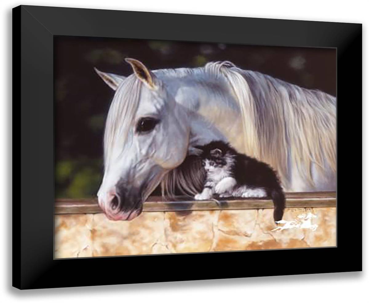 Pint-Sized Friend (LE) 20x18 Black Modern Wood Framed Art Print Poster by Harrison, Leslie