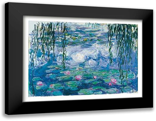 Nympheas 36x28 Black Modern Wood Framed Art Print Poster by Monet, Claude