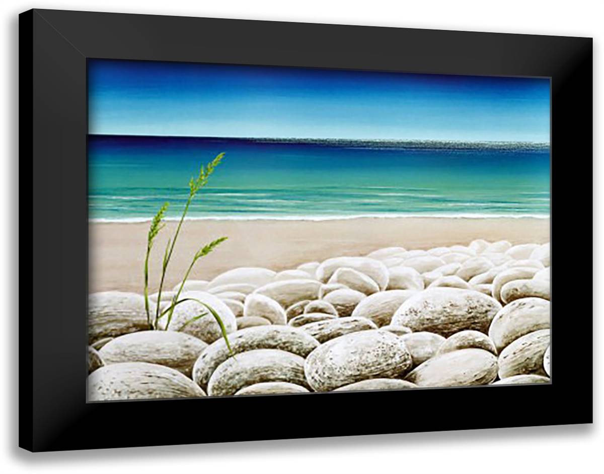 Brezza Marina 36x28 Black Modern Wood Framed Art Print Poster by Panizza, Elena