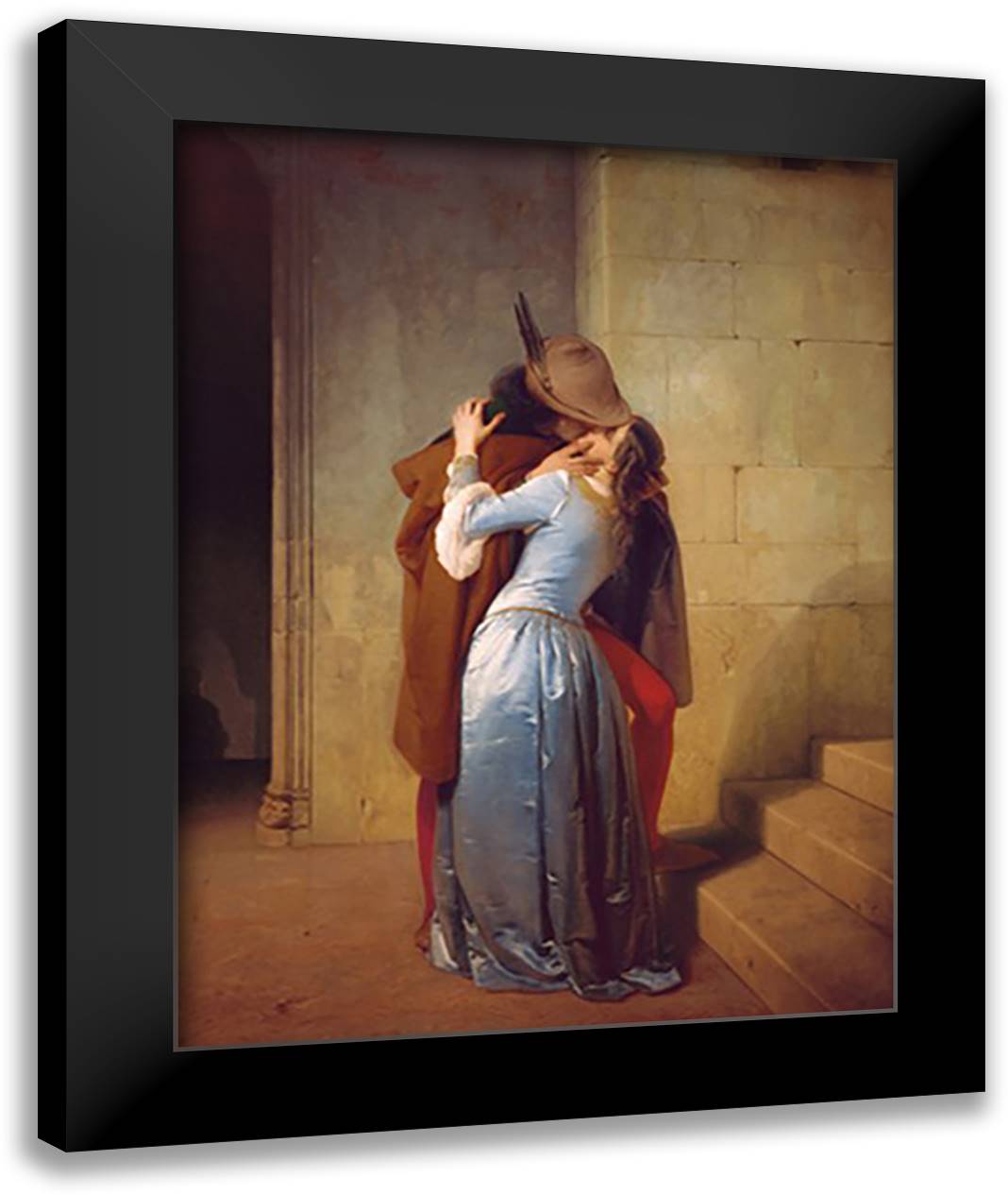 ll bacio 28x36 Black Modern Wood Framed Art Print Poster by Hayez, Francesco