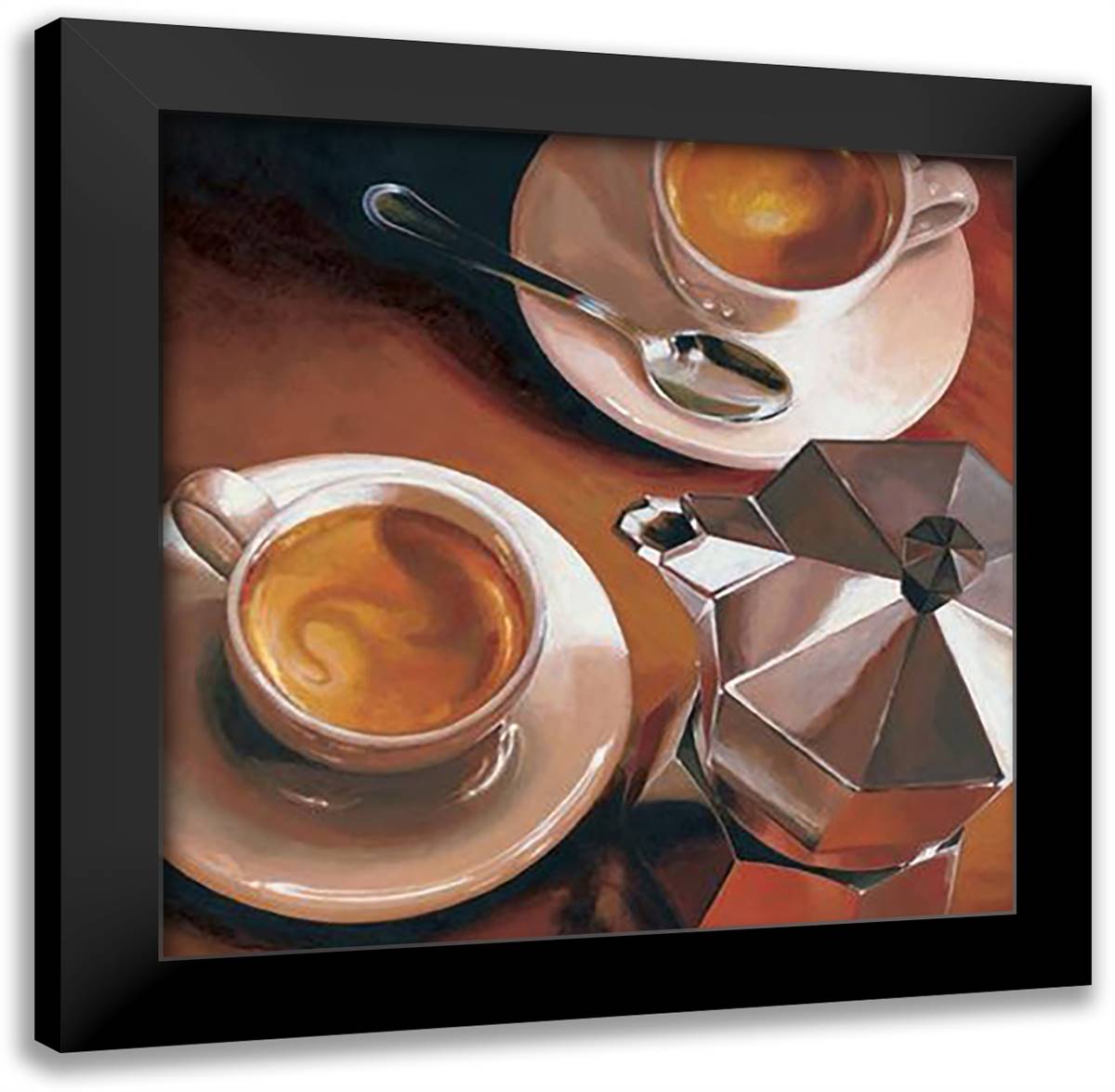 Intermezzo 24x24 Black Modern Wood Framed Art Print Poster by Landi
