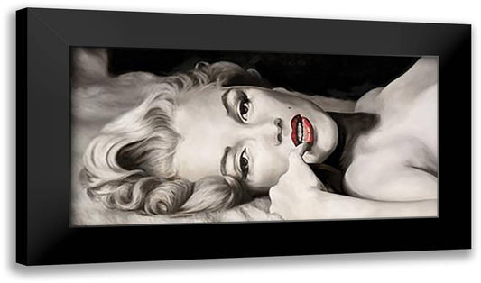 Marilyn Monroe - Reclined 40x20 Black Modern Wood Framed Art Print Poster by Ritter, L.