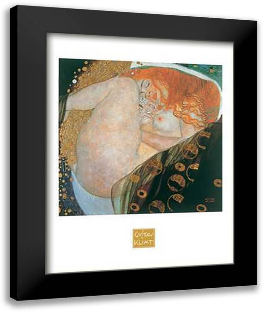 Danae, c.1907 28x36 Black Modern Wood Framed Art Print Poster by Klimt, Gustav