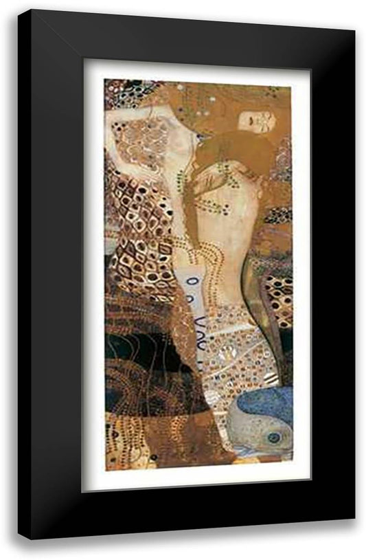 Water Serpents I, c.1904 (detail) 20x40 Black Modern Wood Framed Art Print Poster by Klimt, Gustav
