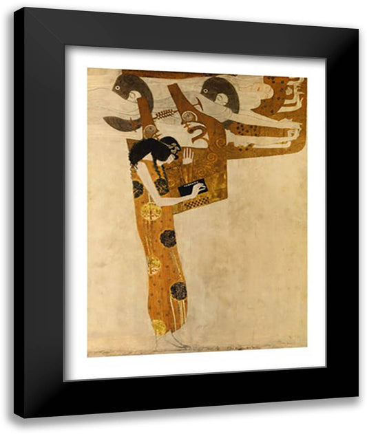 Poesie 28x36 Black Modern Wood Framed Art Print Poster by Klimt, Gustav