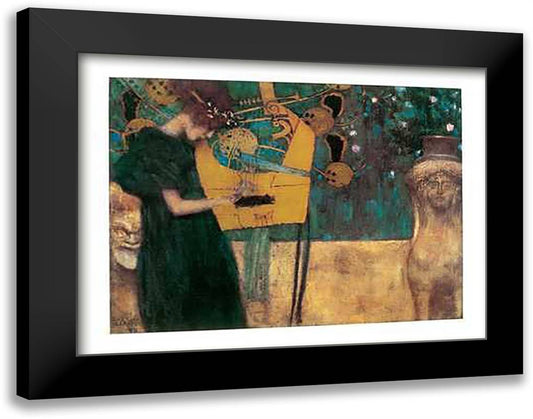 Music, c.1895 36x28 Black Modern Wood Framed Art Print Poster by Klimt, Gustav