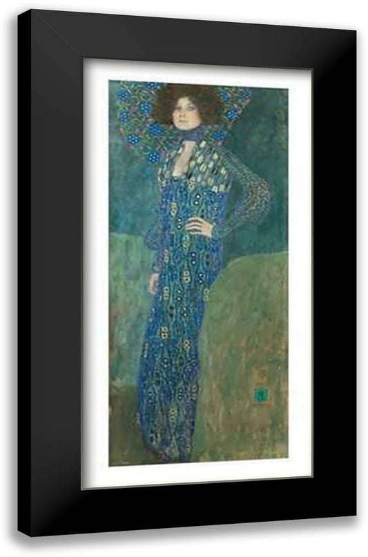 Portrait of Emilie Floege, c.1902 20x40 Black Modern Wood Framed Art Print Poster by Klimt, Gustav