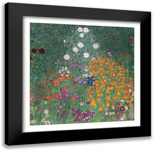 The Flowery Garden, c.1907 28x28 Black Modern Wood Framed Art Print Poster by Klimt, Gustav