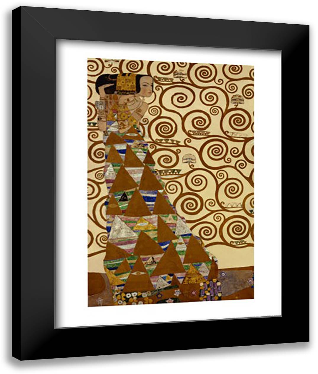 Expectation, c.1909 28x36 Black Modern Wood Framed Art Print Poster by Klimt, Gustav