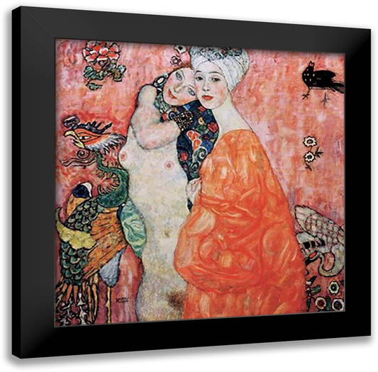 The Friends, c.1917 28x28 Black Modern Wood Framed Art Print Poster by Klimt, Gustav