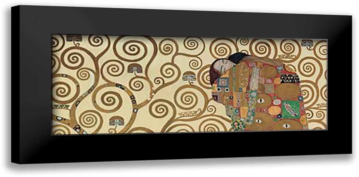 Fulfillment, c.1909 (detail) 36x16 Black Modern Wood Framed Art Print Poster by Klimt, Gustav