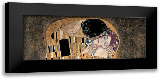 The Kiss, c.1908 (detail) 36x16 Black Modern Wood Framed Art Print Poster by Klimt, Gustav