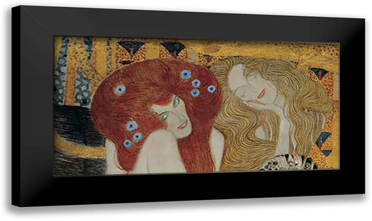 Impurity and Desire, c.1902 (detail of Beethoven Frieze) 40x20 Black Modern Wood Framed Art Print Poster by Klimt, Gustav