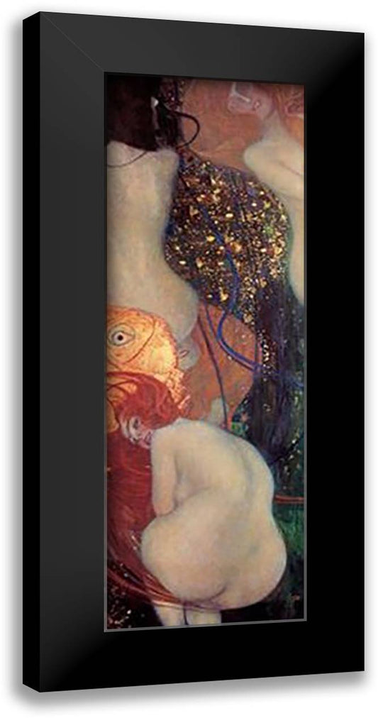 Goldfish, c.1902 16x40 Black Modern Wood Framed Art Print Poster by Klimt, Gustav