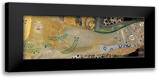 Water Serpents I, c.1904 (detail) 36x16 Black Modern Wood Framed Art Print Poster by Klimt, Gustav
