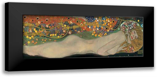 Water Serpents II, c.1907 (detail) 36x16 Black Modern Wood Framed Art Print Poster by Klimt, Gustav