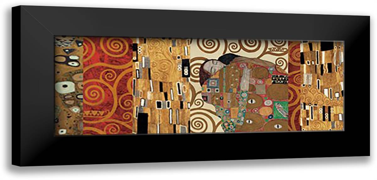 Klimt Deco (Fulfillment) 40x16 Black Modern Wood Framed Art Print Poster by Klimt, Gustav