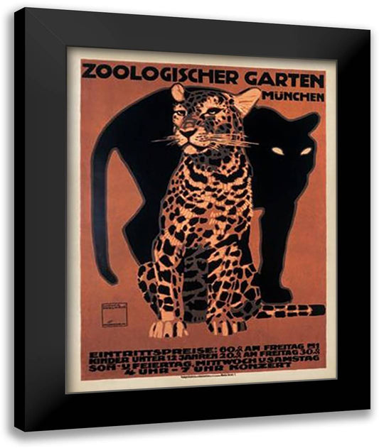 Zoologischer Garten, 1912 28x36 Black Modern Wood Framed Art Print Poster