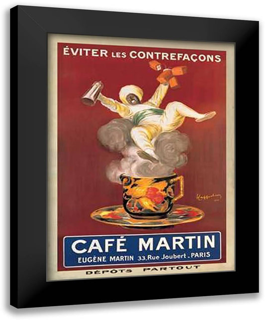 Cafe Martin 28x36 Black Modern Wood Framed Art Print Poster by Cappiello, Leonetto