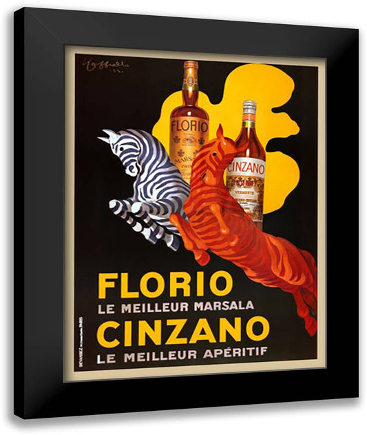 Florio e Cinzano 28x36 Black Modern Wood Framed Art Print Poster by Cappiello, Leonetto