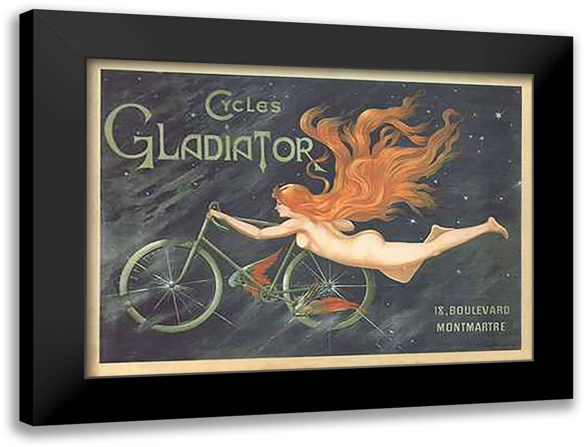 Cycles Gladiator 36x28 Black Modern Wood Framed Art Print Poster