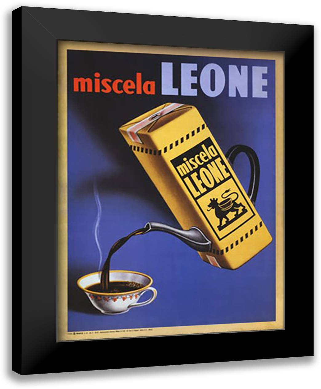 Miscela Leone 1950 20x26 Black Modern Wood Framed Art Print Poster