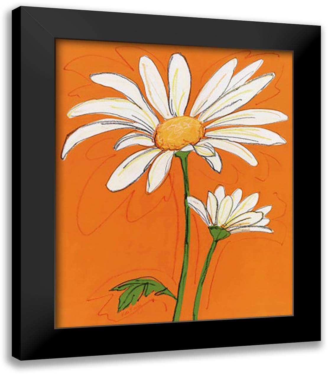 Wild Daisy II 20x24 Black Modern Wood Framed Art Print Poster by Rowley, Kate